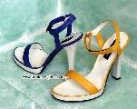 colored sandals in yellow and blue